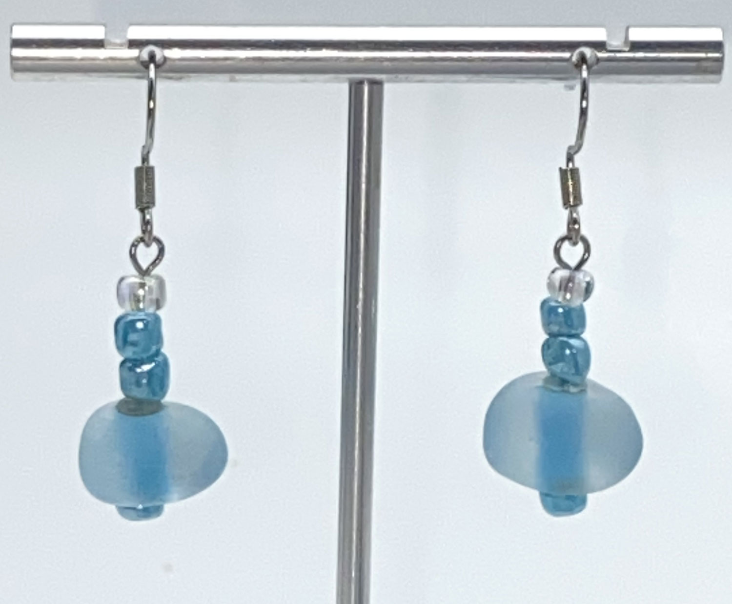 Pre-loved Blue faux sea glass earrings