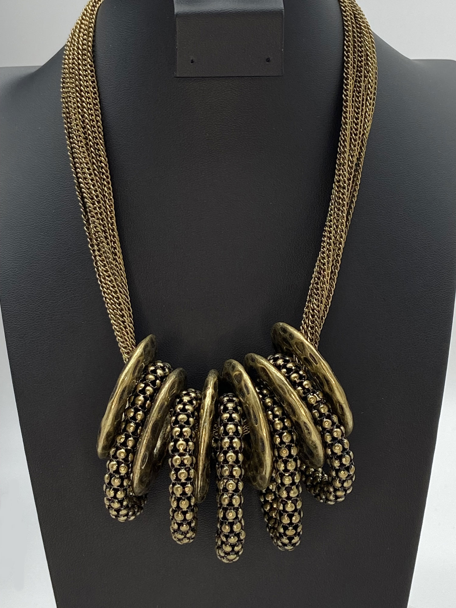 Pre-loved Brass multi-strand disk necklace - Image 2