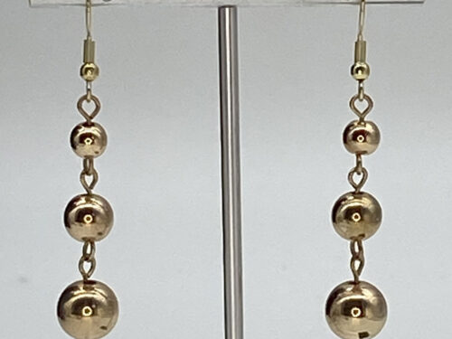 Pre-loved Gold tone beaded dangle earrings