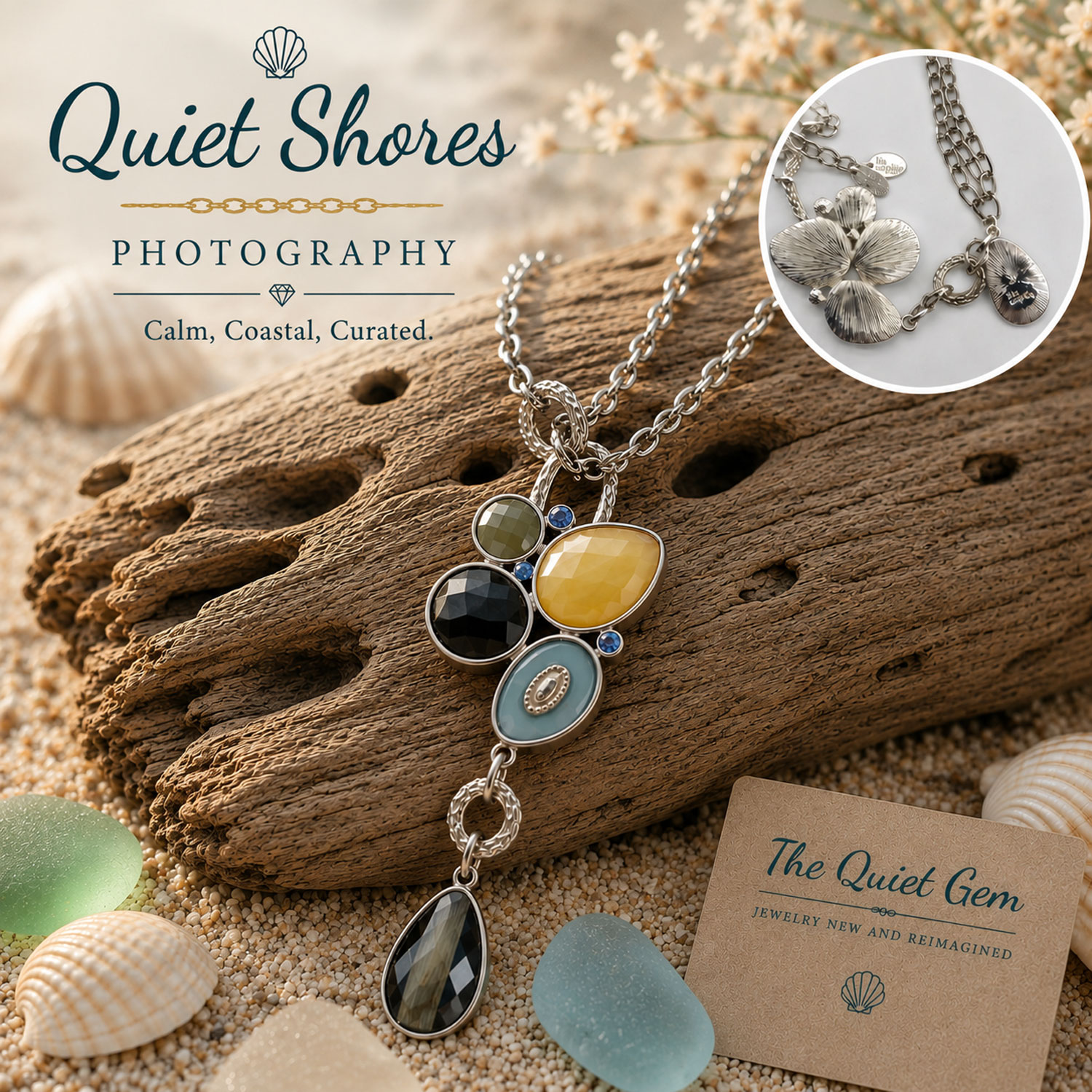 Alt Text Retired Lia Sophia Azure silver-tone Y-drop necklace with multi-colored stones and crystals Retired Lia Sophia Azure silver-tone Y-drop necklace with multi-colored stones and crystals