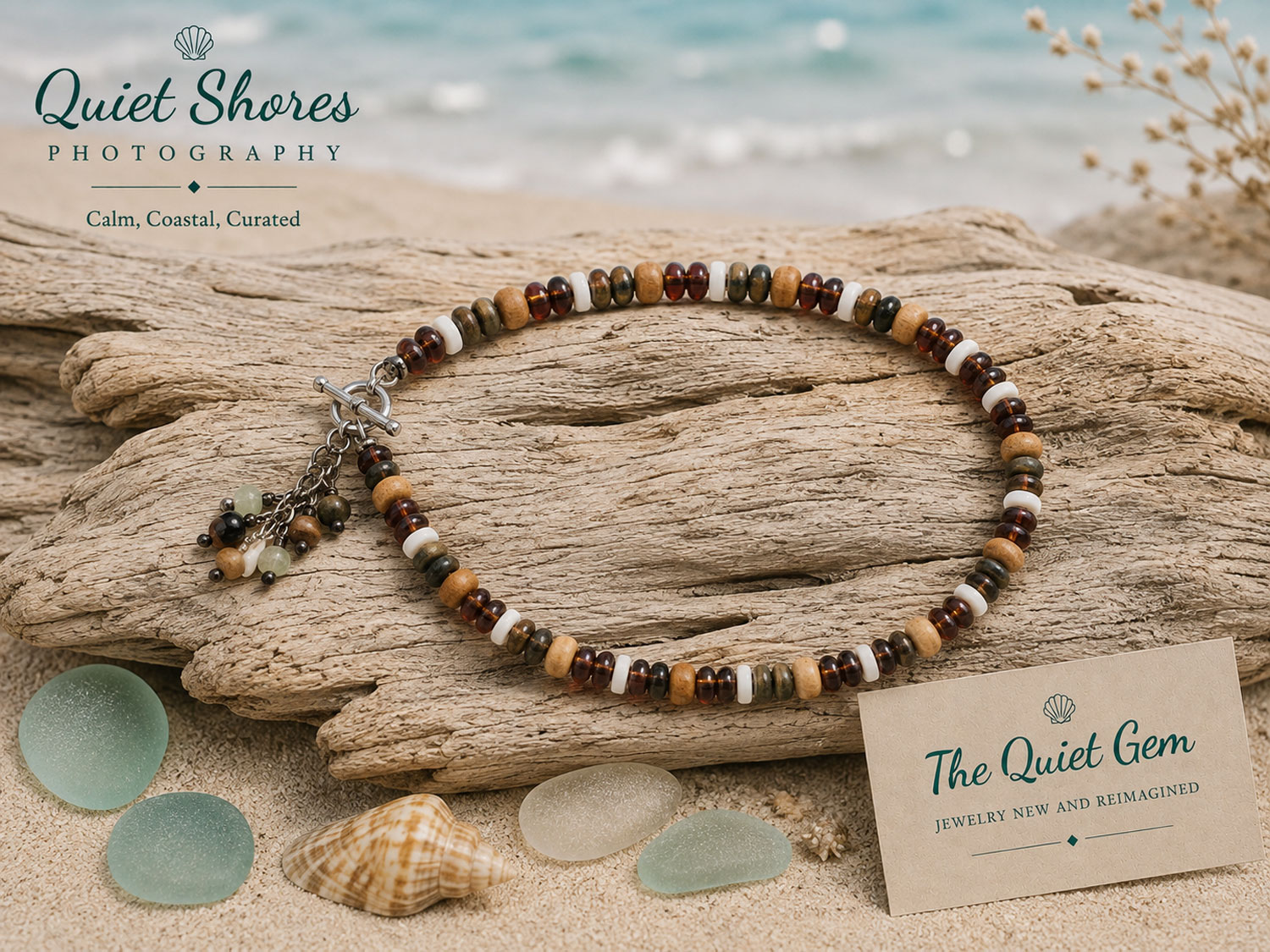 Pre-loved Wood Beaded Anklet – 11"