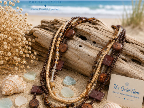 Pre-loved Multi-Strand Wood Beaded Necklace