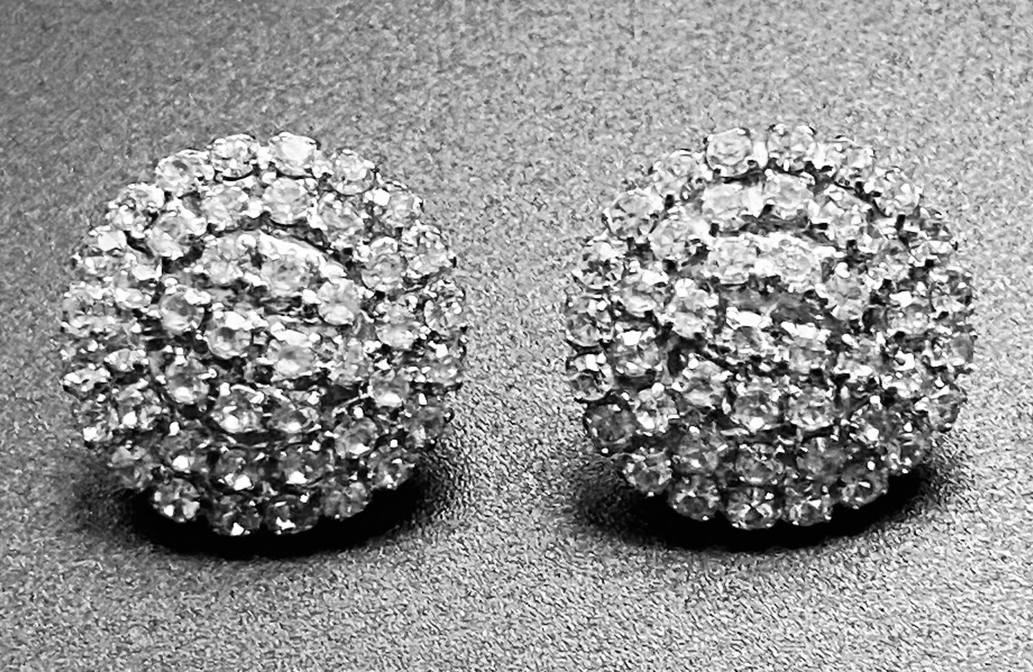 Pre-owned silver-tone rhinestone cluster post earrings